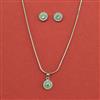 Cubic Zirconia Classic Pendant Set With 2 Tone Rhodium Plating