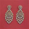 Cubic Zirconia Classic Earring With Mehndi 2 Tone Rhodium Plating