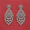 Cubic Zirconia Classic Earring With Mehndi 2 Tone Rhodium Plating