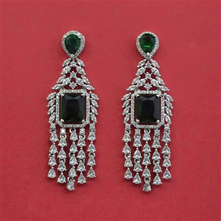 Cubic Zirconia Classic Earring With Rhodium Plating