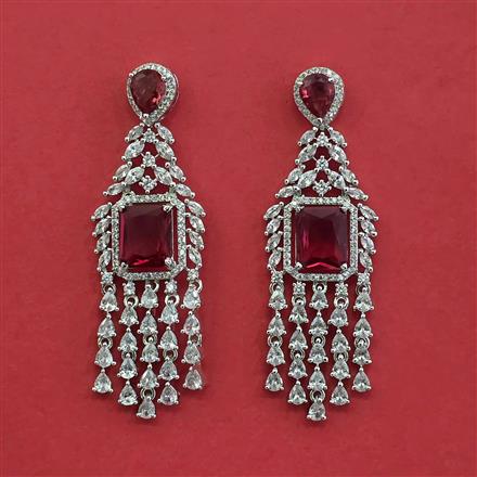 Cubic Zirconia Classic Earring With Rhodium Plating