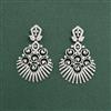 Cz Classic Earring With 2 Tone Rhodium Plating