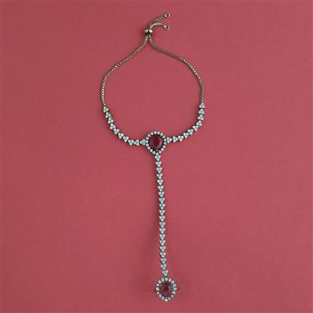 Cubic Zirconia Classic Hath Pan With Mehndi Plating