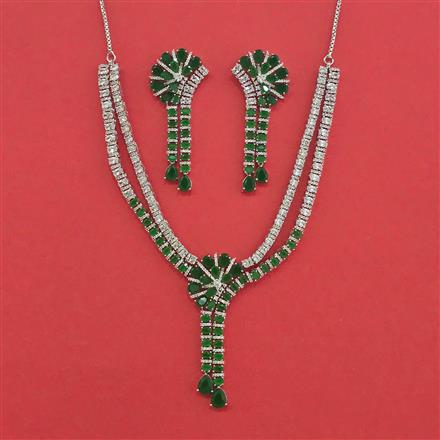 Cubic Zirconia Classic Necklace With Rhodium Plating