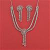 Cubic Zirconia Classic Necklace With Rhodium Plating