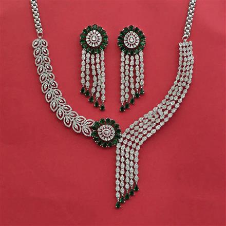 Cubic Zirconia Classic Necklace With Rhodium Plating