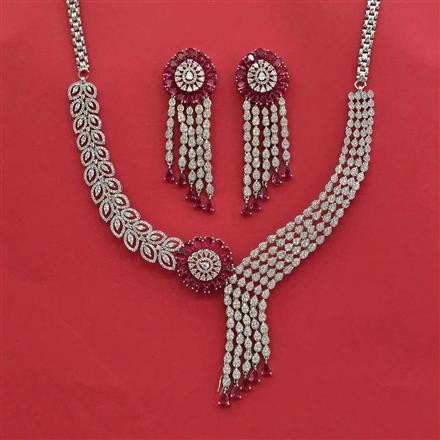 Cubic Zirconia Classic Necklace With Rhodium Plating