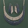 Cz Classic Necklace Set With Rhodium Plating