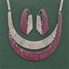 Cz Classic Necklace Set With Rhodium Plating