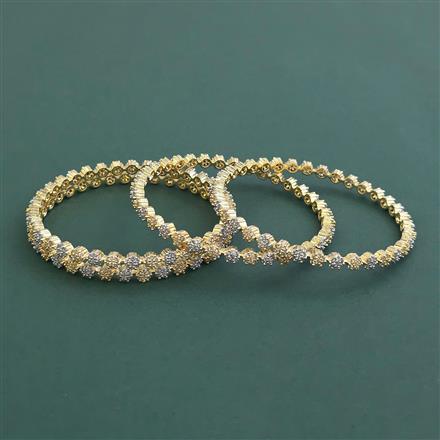 Cz Classic Bangles With 2 Tone Plating