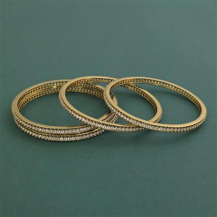 Cz Classic Bangles With Mehndi Plating