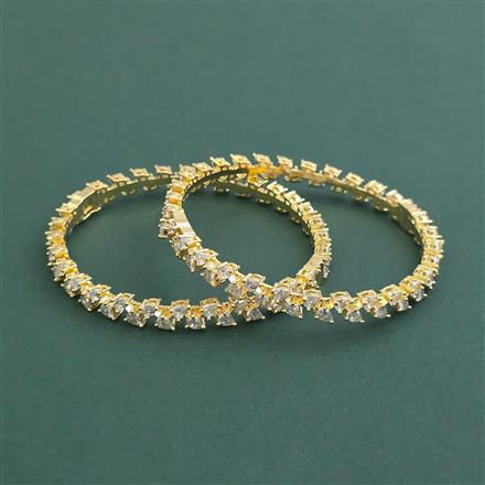 Cz Openable Bangles With Gold Plating