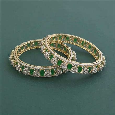 Cz Classic Bangles With 2 Tone Plating
