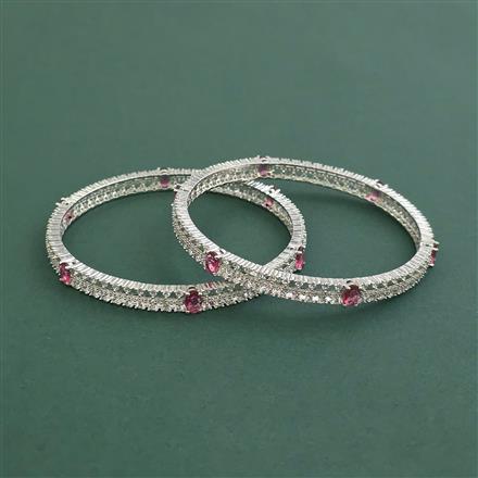 Cz Classic Bangles With Rhodium Plating