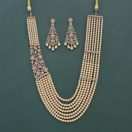 Cz Classic Necklace Set With Mehndi Plating
