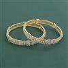 Cz Classic Bangles With 2 Tone Plating