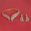 American Diamond Hasli Necklace With Rhodium Plating 2 Tone Plating Mehndi Plating