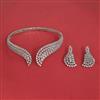 American Diamond Hasli Necklace With Rhodium Plating 2 Tone Plating Mehndi Plating