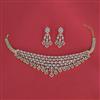 Cubic Zirconia Classic Necklace With Mehndi 2 Tone Rhodium Plating