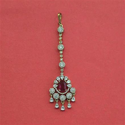 Cubic Zirconia Classic Tikka With Mehndi Plating