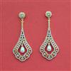 Cubic Zirconia Classic Earring With Mehndi 2 Tone Rhodium Plating
