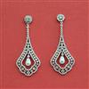 Cubic Zirconia Classic Earring With Mehndi 2 Tone Rhodium Plating