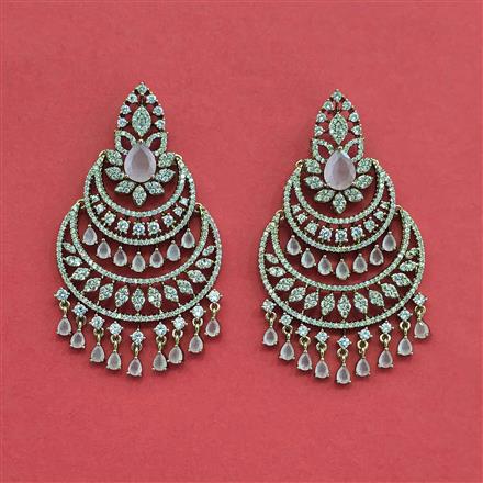 Cubic Zirconia Classic Earring With Mehndi Plating