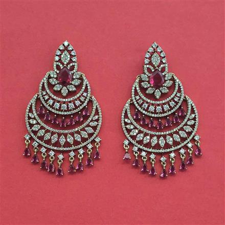 Cubic Zirconia Classic Earring With Mehndi Plating