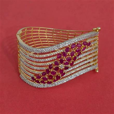 Cubic Zirconia Openable Kada With 2 Tone Plating