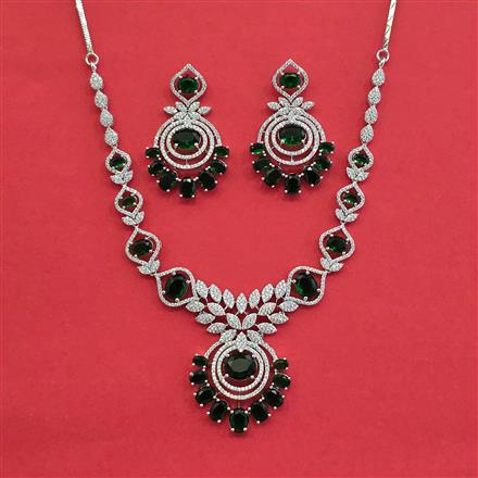 Cubic Zirconia Classic Necklace With Rhodium Plating