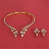 American Diamond Hasli Necklace with Rhodium Plating 2 Tone Plating