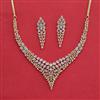 Cubic Zirconia Classic Necklace With Mehndi 2 Tone Rhodium Plating