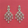 Cubic Zirconia Classic Earring With Mehndi 2 Tone Rhodium Plating