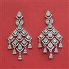 Cubic Zirconia Classic Earring With Mehndi 2 Tone Rhodium Plating