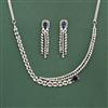 Cz Classic Necklace With Rhodium Plating