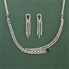 Cz Classic Necklace With Rhodium Plating