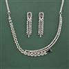 Cz Classic Necklace With Rhodium Plating