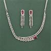 Cz Classic Necklace With Rhodium Plating
