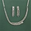 Cz Classic Necklace With Rhodium Plating