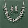 Cz Classic Necklace With Rhodium Plating