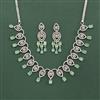 Cz Classic Necklace With Rhodium Plating