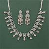 Cz Classic Necklace With Rhodium Plating