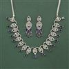 Cz Classic Necklace With Rhodium Plating