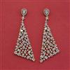 Cz Classic Earring With Mehndi 2 Tone Rhodium Plating