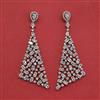 Cz Classic Earring With Mehndi 2 Tone Rhodium Plating