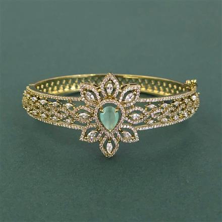 Cz Openable Kada With Mehndi Plating