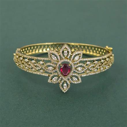 Cz Openable Kada With Mehndi Plating