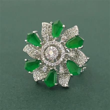 Cz Adjustable Ring With Rhodium Plating