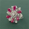 Cz Adjustable Ring With Rhodium Plating