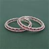 Cz Classic Bangles With Rhodium Plating